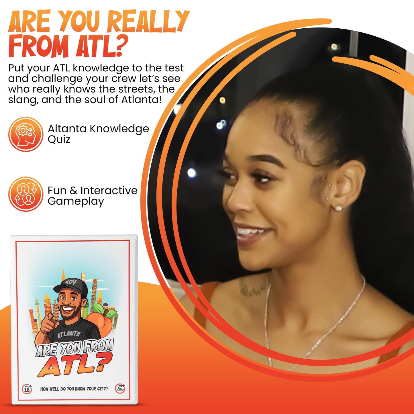 Are You From ATL? Atlanta Trivia Card Game, Adult Party Game for Locals and Visitors, ATL Culture and History Quiz Cards, Ages 18+